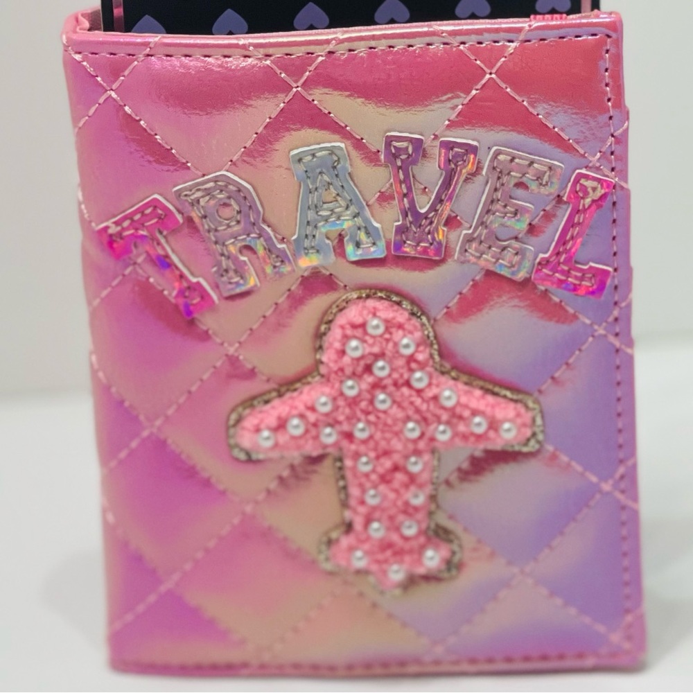 Iridescent Pink Passport Travel Cover Wallet
